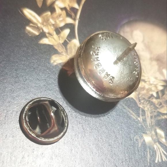 90s Barbara Bui PARIS Flower Glass Dome Pin Brooch - Picture 4 of 7